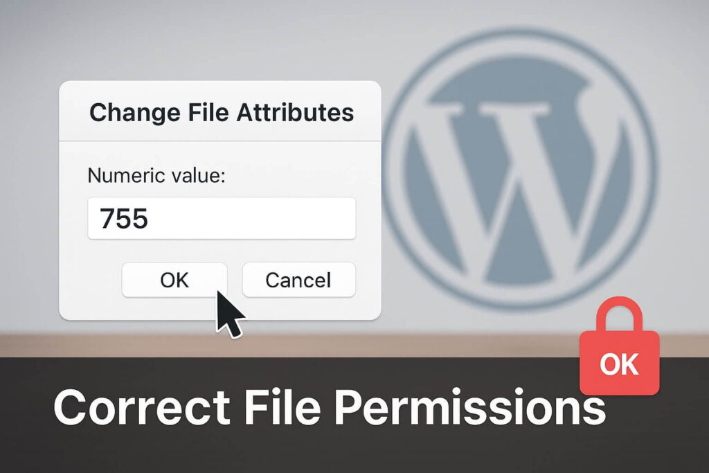 Changing file permissions to 755 to resolve sorry you are not allowed to access this page WordPress error.
