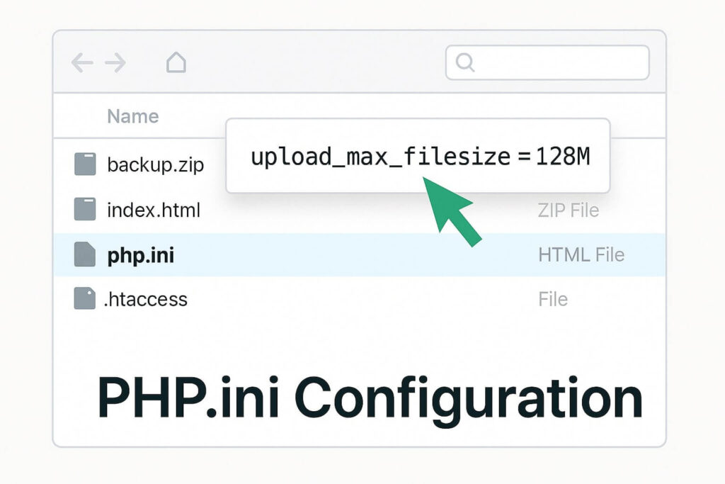 Configuration settings in php.ini to increase upload size WordPress limits.