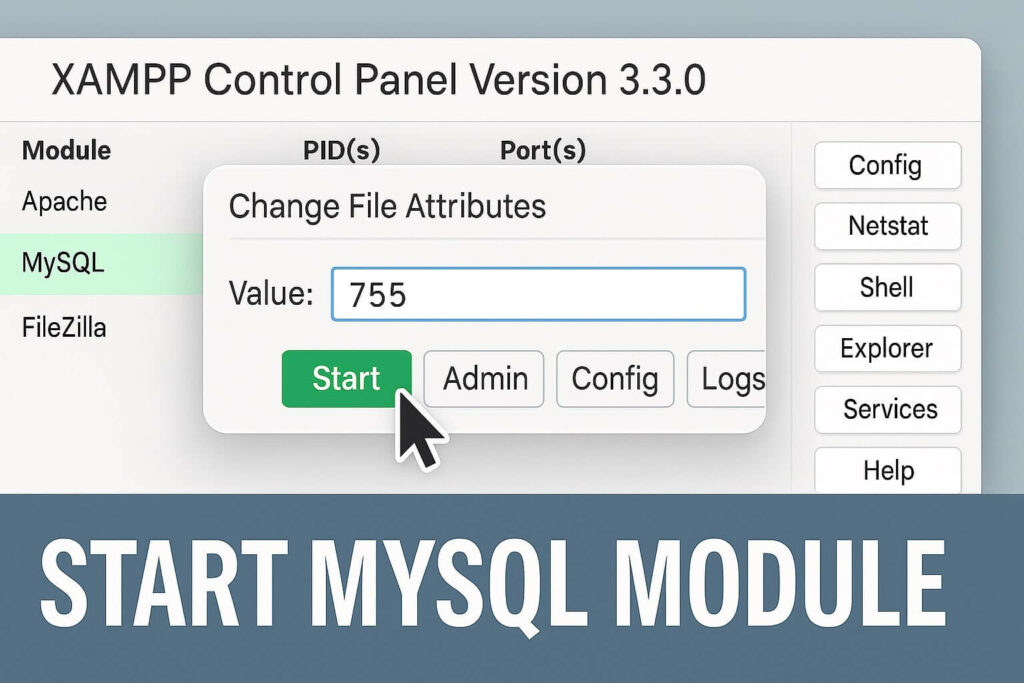 Starting MySQL in XAMPP to resolve the localhost database connection error.
