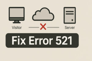 Cloudflare error screen showing the Cloudflare error 521 fix diagram.